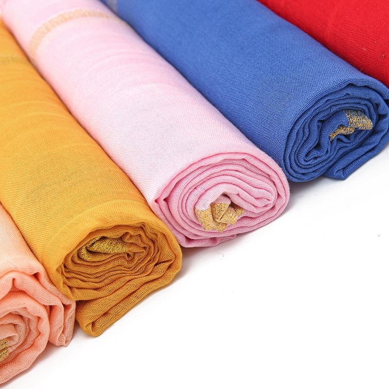 

Scarves Shimmer Glitter Muslim Hijab Linen Cotton Scarf Women Solid Color Fashion Shawl Femme Plain Big Pashmina Wrap Head