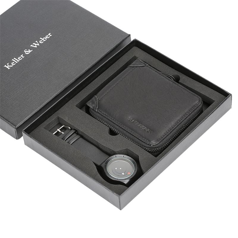 

Wristwatches Reloj Masculino Men Watch Quartz Leather Black Wallet Gift Sets For Luxury High Quality Mens Wristwatch Male, As pic