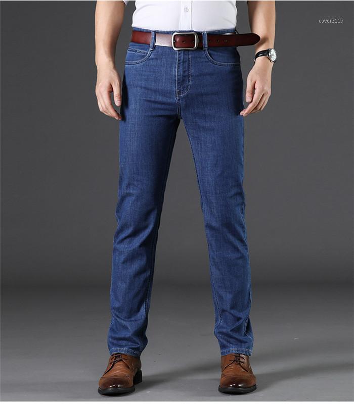 

Men's Jeans 2021 Smart Casual Mens Classic Cotton Stretch Male Business Denim Pants Slim Fit Brand Overalls For Men Size 36 38 40,8006, Blue