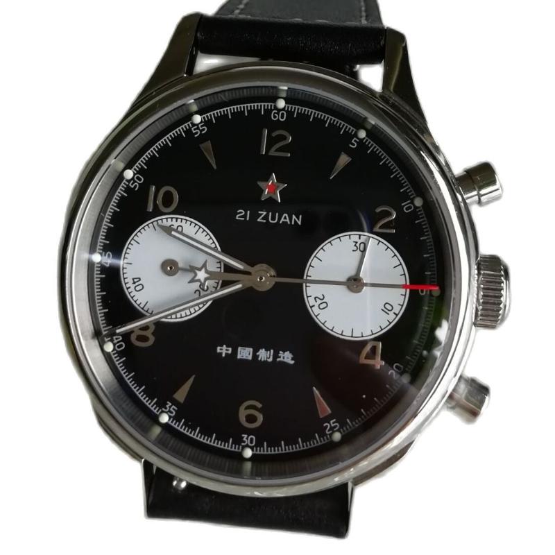 

Wristwatches Mechanical Watches Men Chronograph Vostok Military Watch Dial Black Luxury Seagull 1963 ST1901 Originale Sapphire, 38mm black zizao