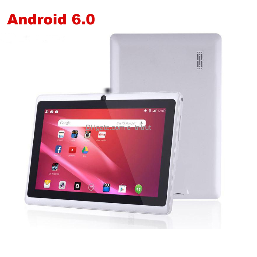 

Android 6.0 7 inch Display Tablet PC A33 Quad Core Q8 Allwinner Android6.0 Capacitive 1.5GHz 1GB RAM 8GB ROM WIFI Bluetooth Dual Camera Flashlight Q88 Marshmallow, Black