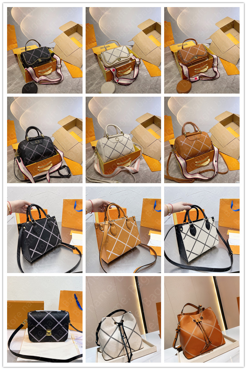 

Empreinte NEONOE Metis OnTheGo 25 Speedy Nano Shoulder bags Luxury lattice Printing Design Tote Women Black White Brown Shopping handbags Luggage Purse M40780, No bag