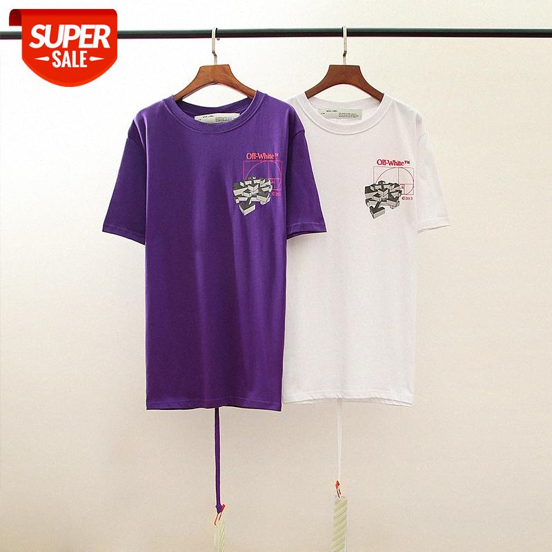 

Summer fashion brand OFF letter arrow printing short-sleeved men's T-shirt OW European version loose men and women couple bottoming sh #Kx1T, White;black