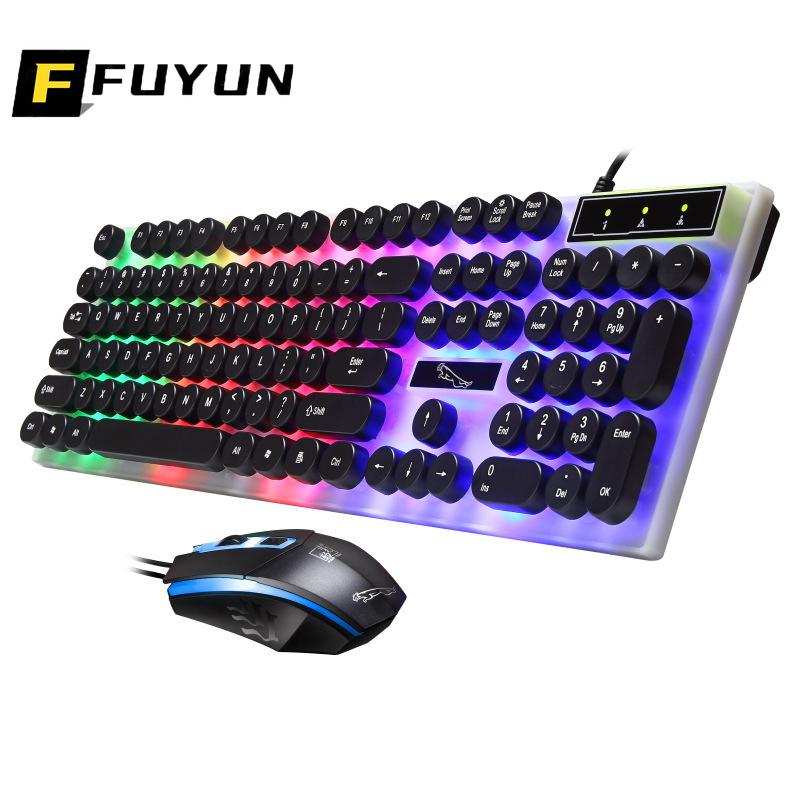 

Keyboard Mouse Combos FUYUN LED Backlit Set For PC Gaming Combo USB Wired Keybord Gamer Kit Waterproof MultiMedia U88