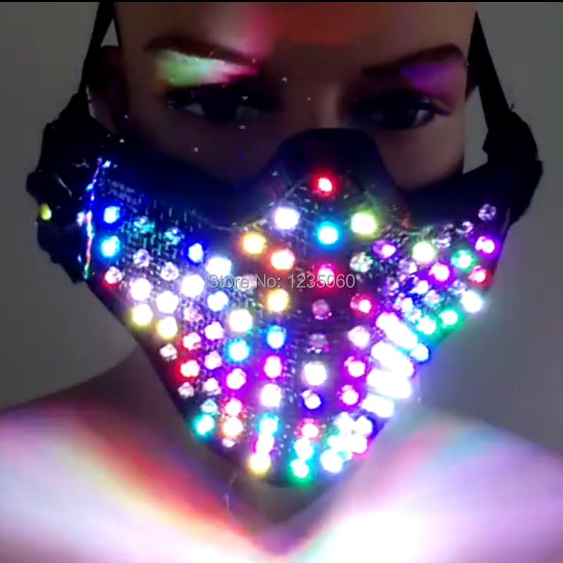 

Party Decoration Halloween Purge Mask Colorful LED Masks Hero Face Guard Christmas Birthday Masquerade For DJ Cosplay Prop Gifts