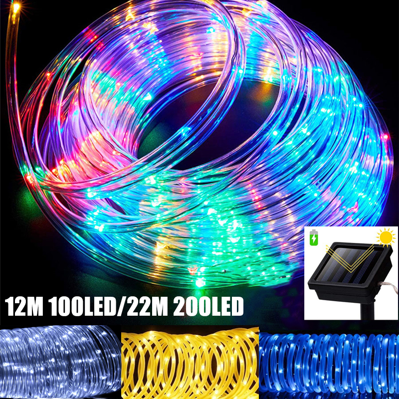 

12M 22M ED Soar Powered Rope Strip ights Tube Rope Garand Fairy ighting Strings for Outdoor Indoor Garden Christmas Decor