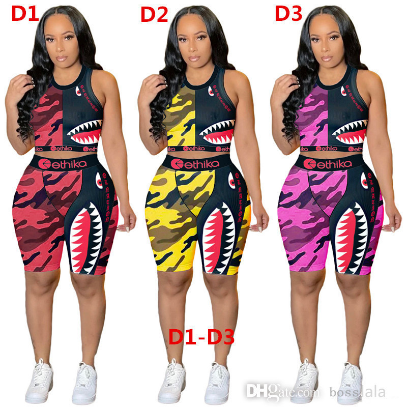 

Women Ethika Bra Tracksuits Sleeveless Bras Vest + Pants Legging Two Piece Set Summer Outfits Fitness GYM Sportswear Crop, A1 (xs-xl)