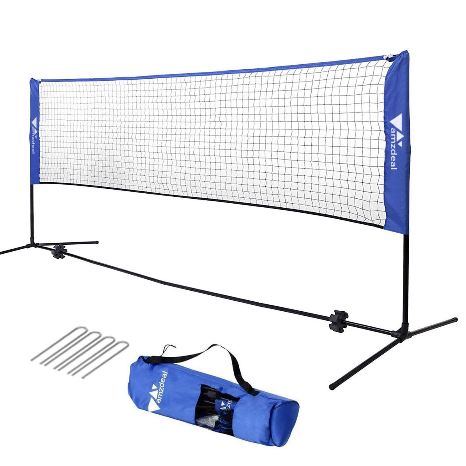 

amzdeal Badminton Net for Kids Adult 14FT Portable Backyard Volleyball Tennis Training Set with Adjustable Heights, Indoor Outdoor Use (No Rackets)