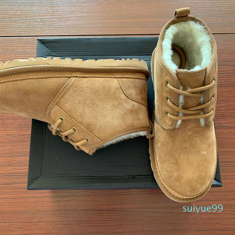 

2021 mens winter wool shoe women platform snow boots men's classic femmes designer boots straps warm martin 001, Grey