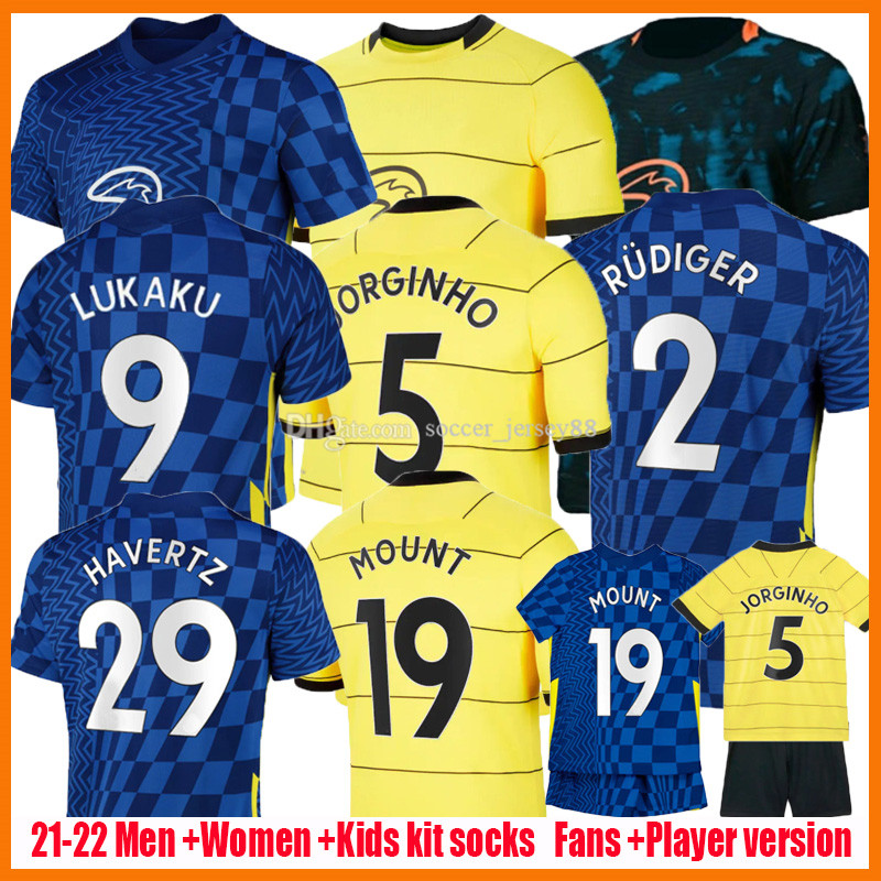 

21 22 CFC LUKAKU 9 soccer jerseys Fan player version ZIYECH PULISIC MOUNT KANTE HAVERTZ WERNER ABRAHAM GIROUD 2021 2022 kids kits home away jersey football shirt, Kids home