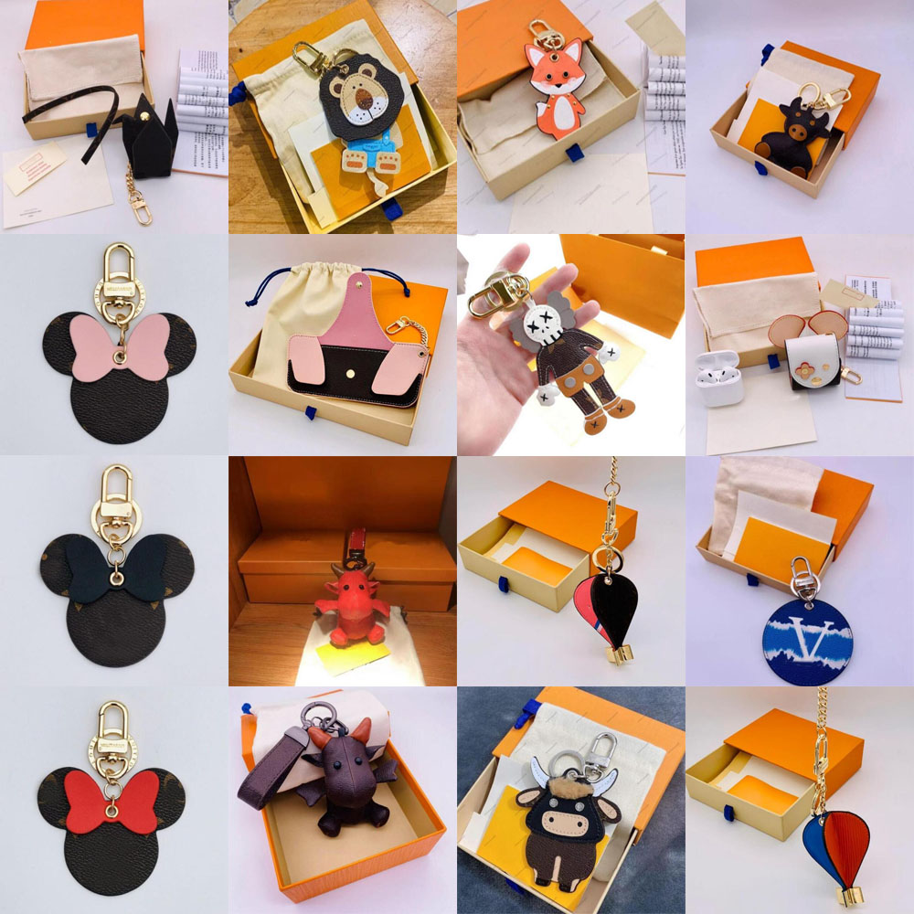 

NO Box Fashion Brand Designer Wallet KeyChain Unisex Classic Letter Print High Quality PU Leather Money Card Holder Luxury Christmas Gift Keyring Accessories