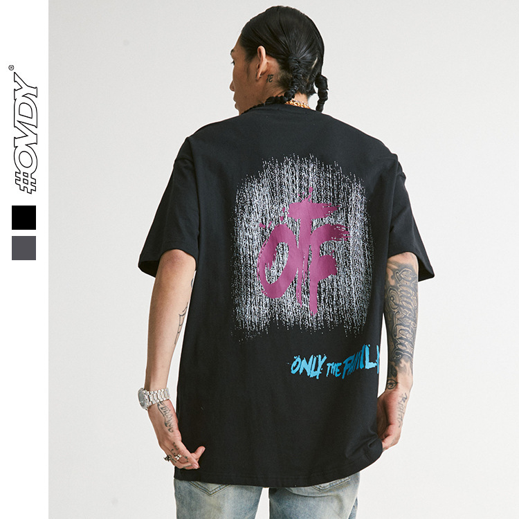 

wxwovdy men's 2021 spring and summer new fashion brand hip hop personalized english alphabet print oversize short sve men's wear, White;black