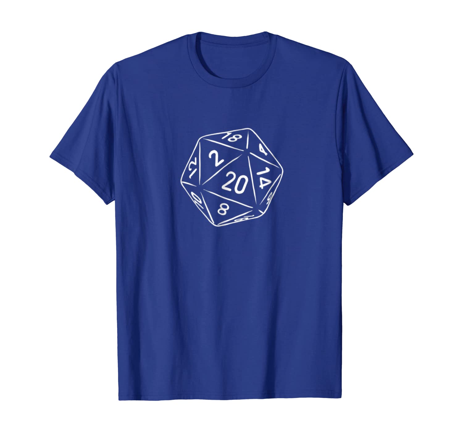 

20 sided die: d20 dice or RPG gamer comic funny T-shirt, White;black