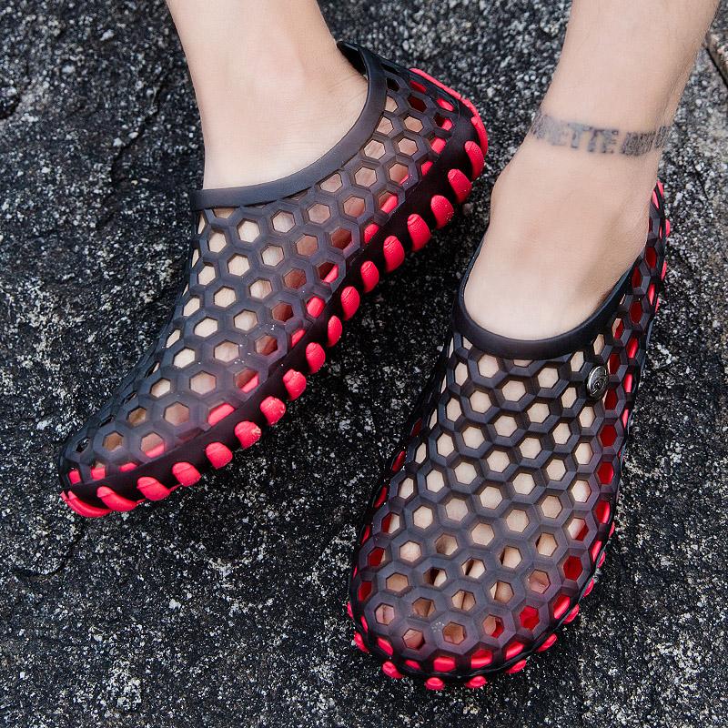 

Sandals Men Beach Casual Fashion Non-slip Slippers Comfort Breathable Swimming Shoes Outdoor Drop KLYWOO, Black