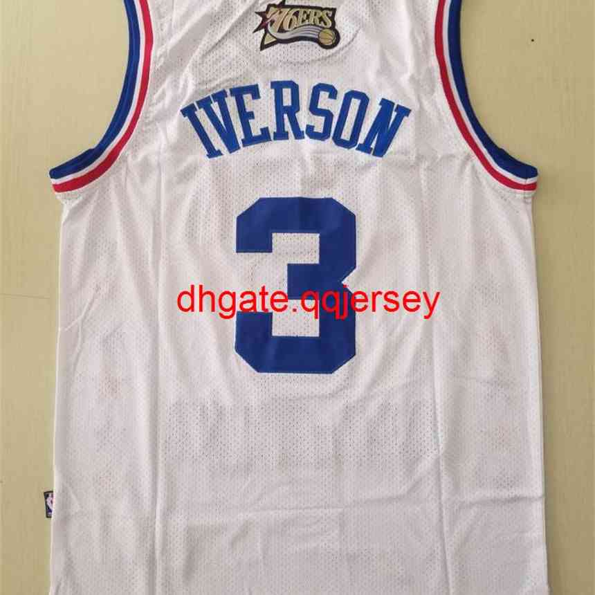 

Top Men's All-star 2003 #3 Allen Iverson White Retro Jersey, Black