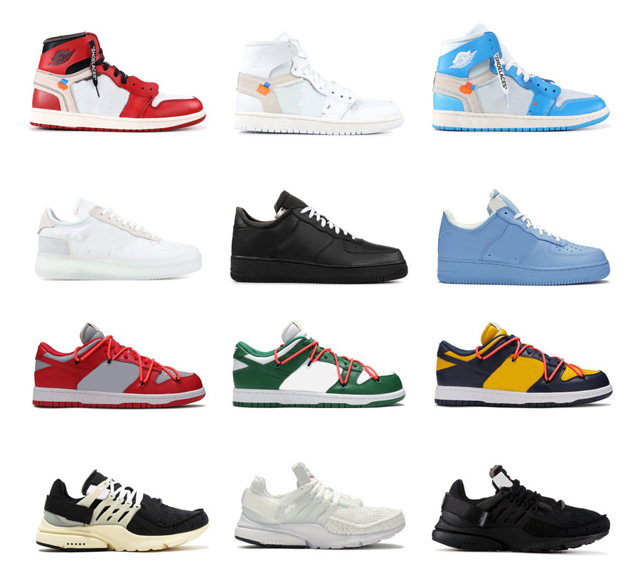 

Authentic Off Outdoor Shoes Men Presto Rubber Dunk 90 Black White Low Pine Green Strike SB University Blue Chicago Red Desert Ore With Box