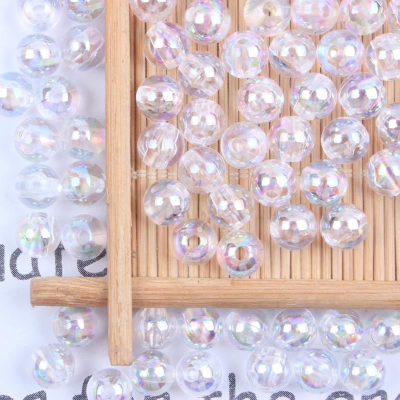 

Other Resin Round Imitation Beads With Hole Clear AB Crystal Color Loose Craft Pearls For Sew On Clothes Bags Shoes Backpack Supplies