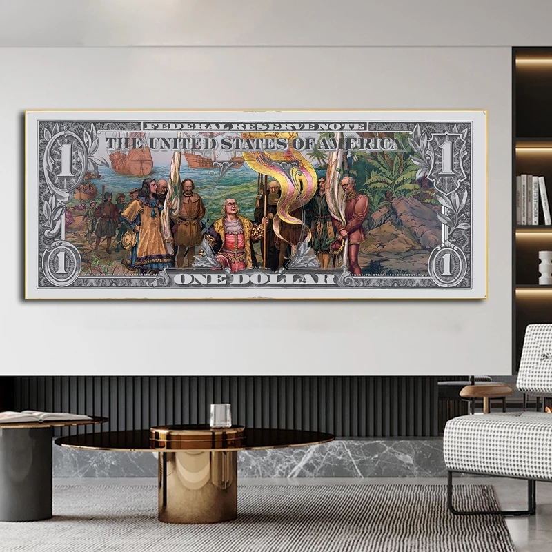 

Famous Vintage Canvas Painting Abstract Dollar Money Posters and Prints Graffiti Art Wall Art Picture for Living Room Home Decor