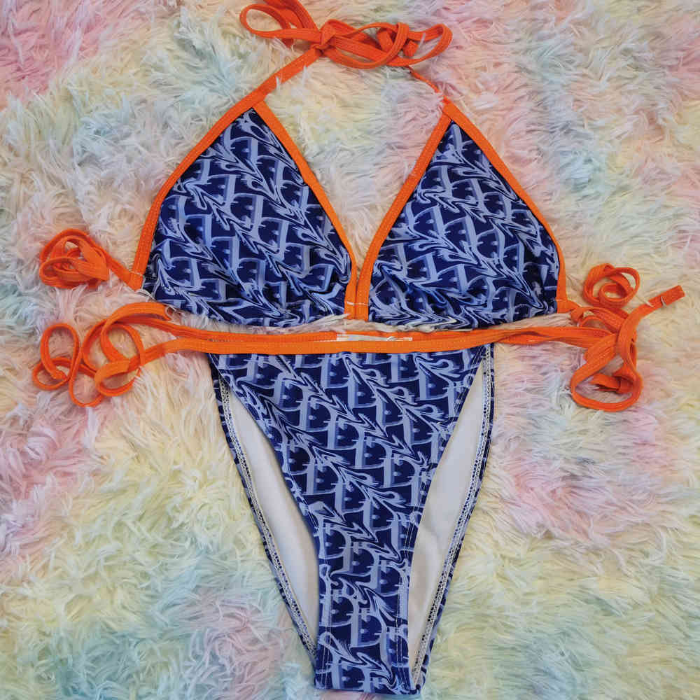 

Kardashian bikini women's split d family letter printed net red holiday swimsuit