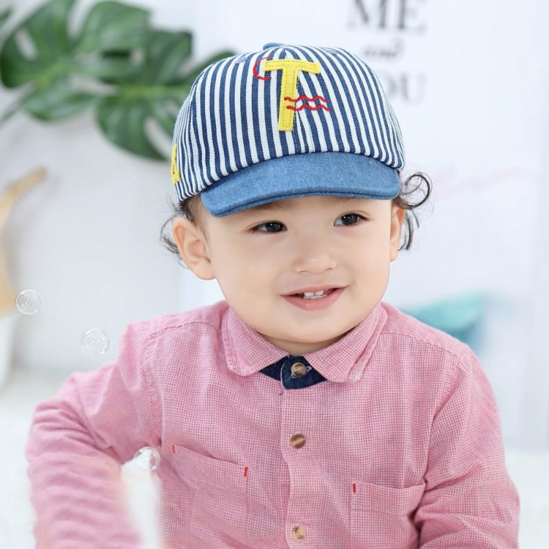 

Hair Accessories Summer Baby Hat Born Girls Boys Letter Striped Baseball Cap Infant Toddlers Sun Caps Hats 0-3Y