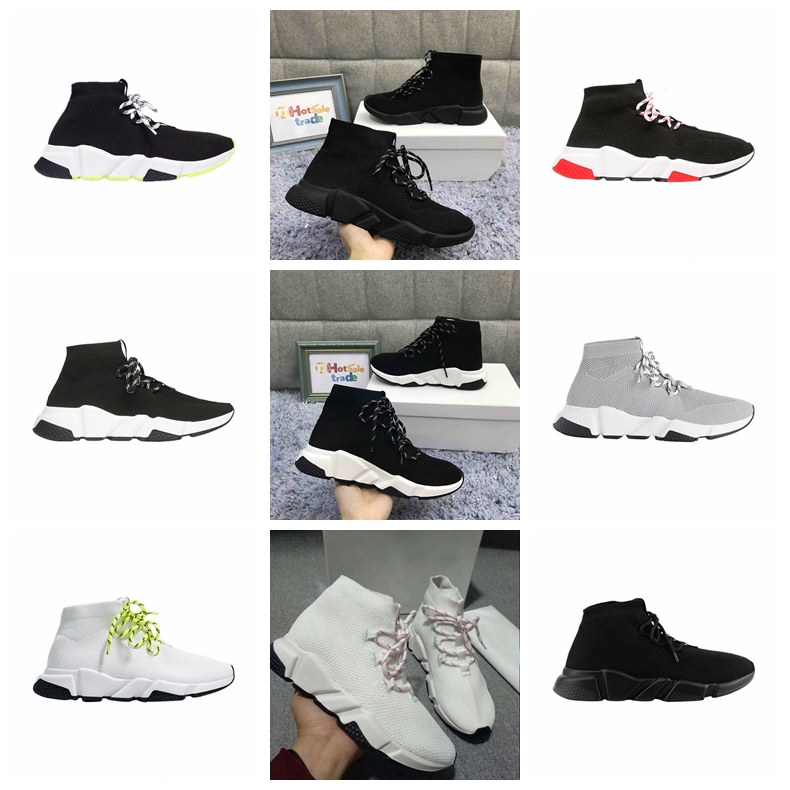 

Designers Shoes Stretch Textured KNIT Black Luxury Casual Shoe Outdoor Sneakers High Quality Race Runners White/Black