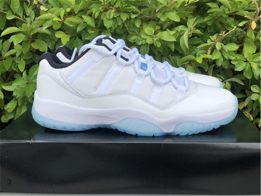 

2021 Release 11 Low Legend Blue Outdoor Shoes Mens White Black 11S High Real Carbon Fiber University-Blue Sneakers Size US7-12