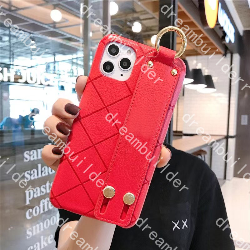 

fashion phone cases for iphone 12 pro max mini 12mini 11 11Pro 11proMax X XS XR XSMAX 7P 8P 7 8 PLUS PU classic leather protection case designer cover with Wrist band, Black
