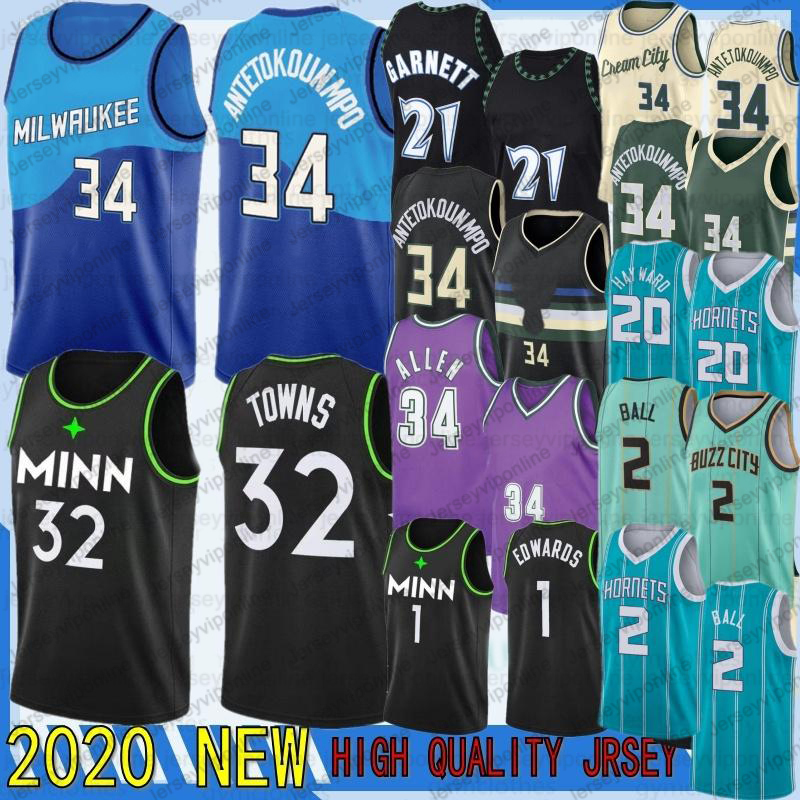 

2 Ball 6 Bledsoe 2021 NCAA Basketball Jerseys Giannis 34 Antetokounmpo 20 Hayward Ray34 Allen Karl-Anthony Garnett 32 Towns 1 Edwards Embroidered 21 Duncan