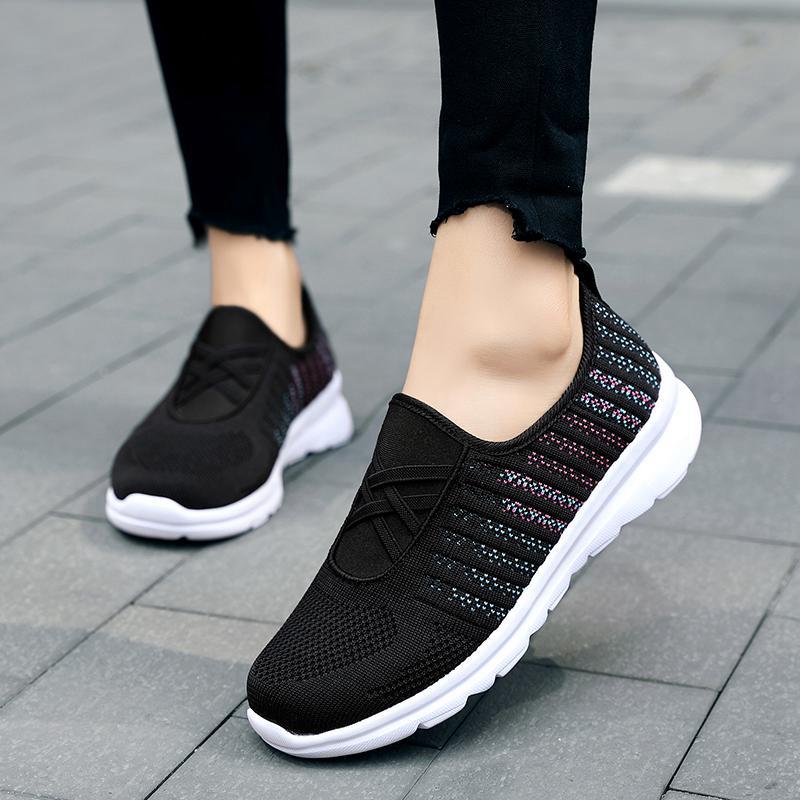 

Outdoors Women's casual fashion running shoes sneakers blue black grey simple daily mesh female trainers outdoor jogging walking size 36-40, A2