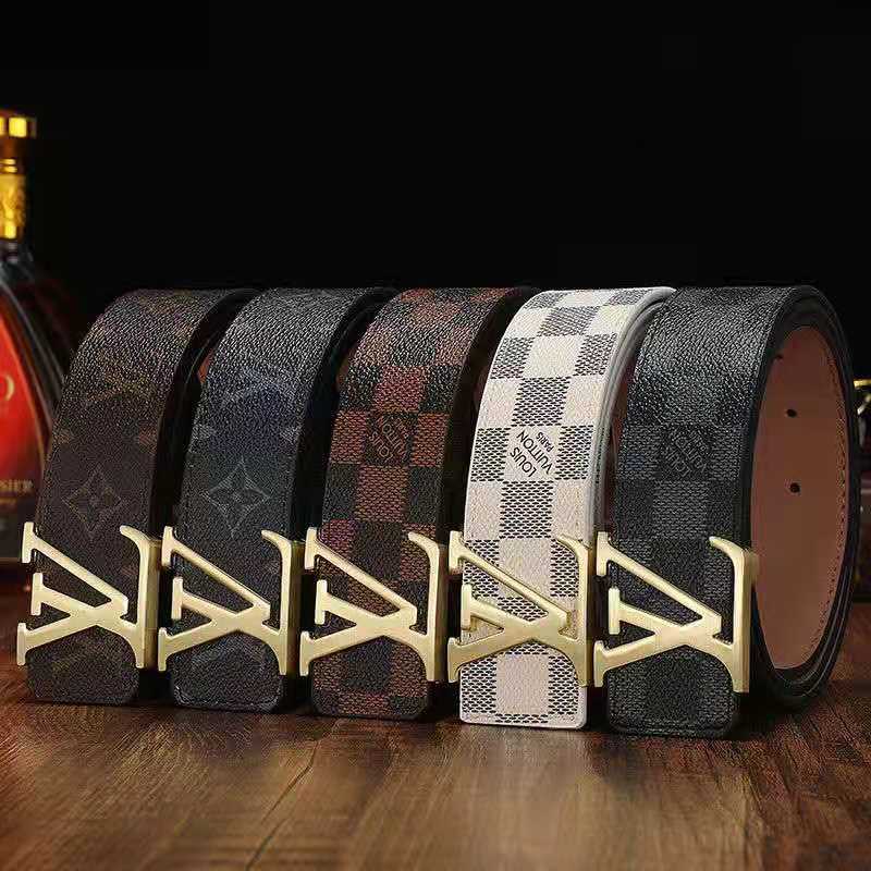 

2021 LVLOUISVITTON VUTTON 2021 15 color Fashion Big buckle genuine leather belt belts men women high quality new mens belts AAAAA, Blue;gray