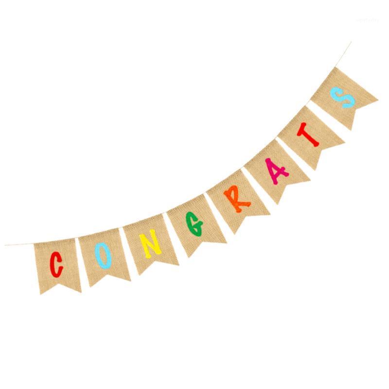 

Party Decoration 1Pc Creative Graduation Linen Hanging Bunting Forked Tail Banner Decor