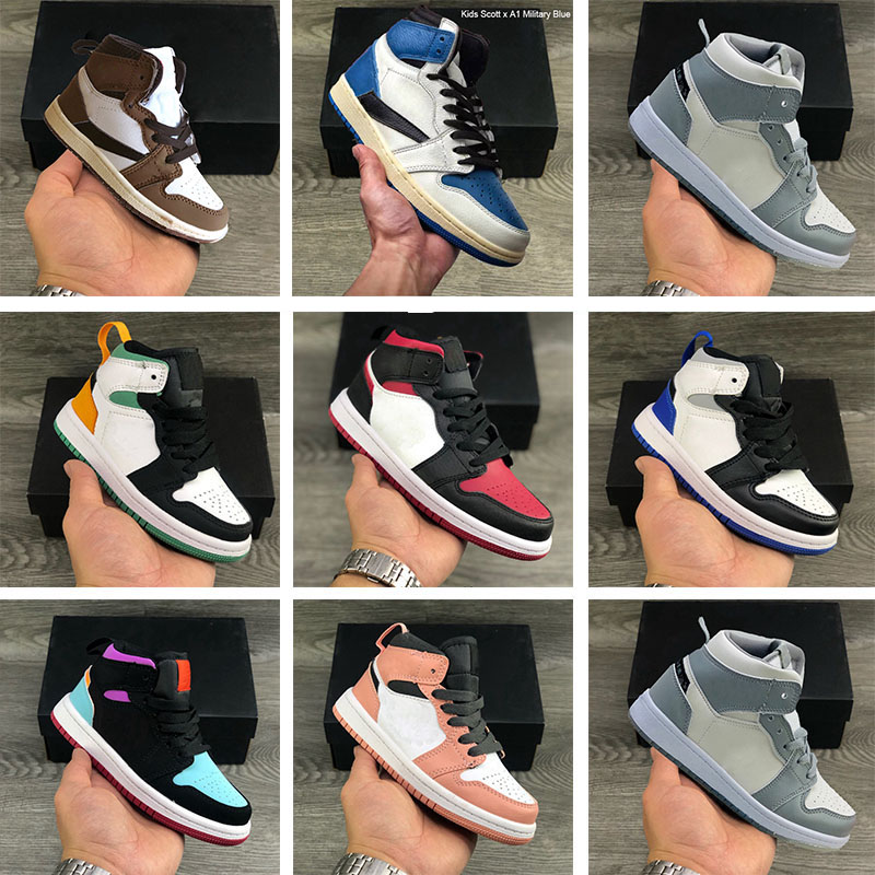 

Little Kids Infants Mocha TS Fragments Basketball Shoe Children Hi OG 1S Toddler Black To Candy Doir x J 1 I Mid Sai Military Blue Shy Pink Kim Jones Sneaker, #3