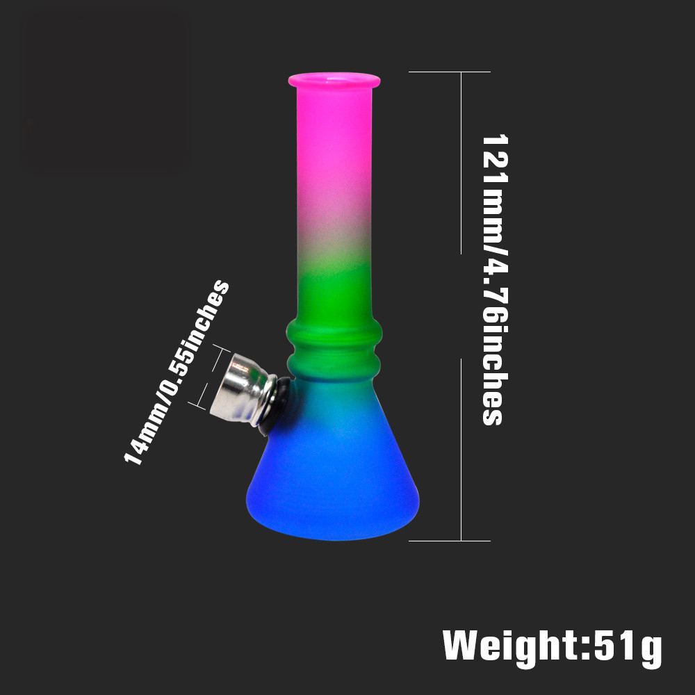 

Hookahs galss dab rig Gradient three color pink green blue small size bong for smoke