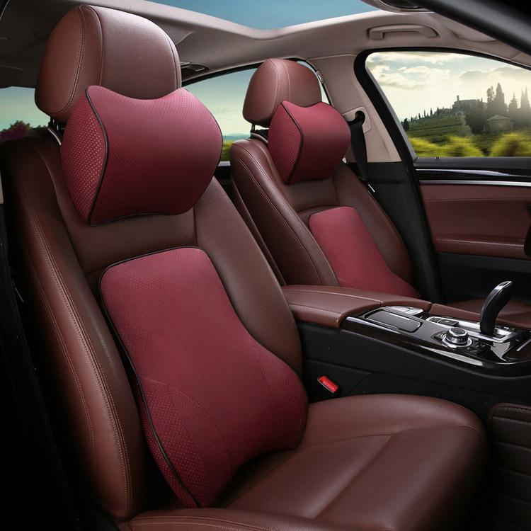 

Seat Cushions Memory Foam Back Pillow Car Waist Women Girl Support Travel Breathable Holes Orthopeidic Cushion