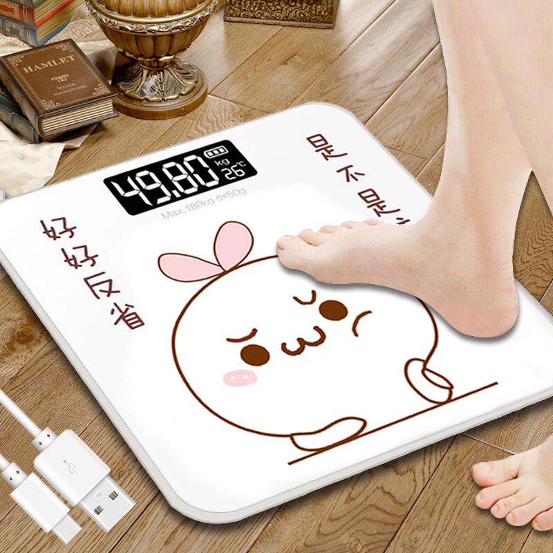 

Smart Scales Digital Usb Scale Bathroom Cute Led Weight Body Fat Electronic Kitchen Bascula Inteligente Home Products DI50TZC