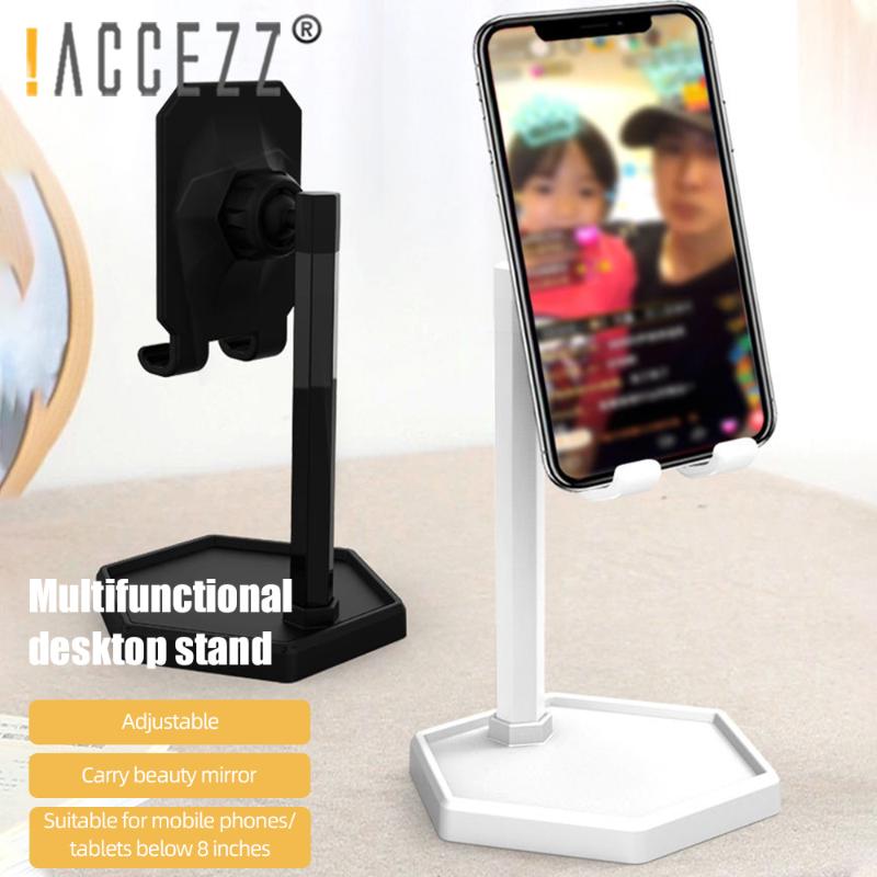 

Cell Phone Mounts & Holders !ACCEZZ Table Desk Stand Holder With Mirror Universal Support For Ipad X XS Max Mobile Bracket Mo