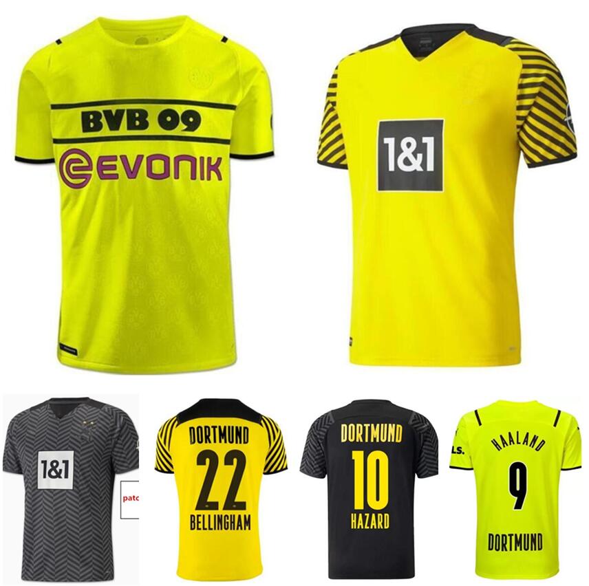 

21 22 HAALAND REUS SANCHO soccer jerseys BELLINGHAM REYNA GUERREIRO NEONGELB HAZARD BRANDT 2021 2022 football shirt MEN kids