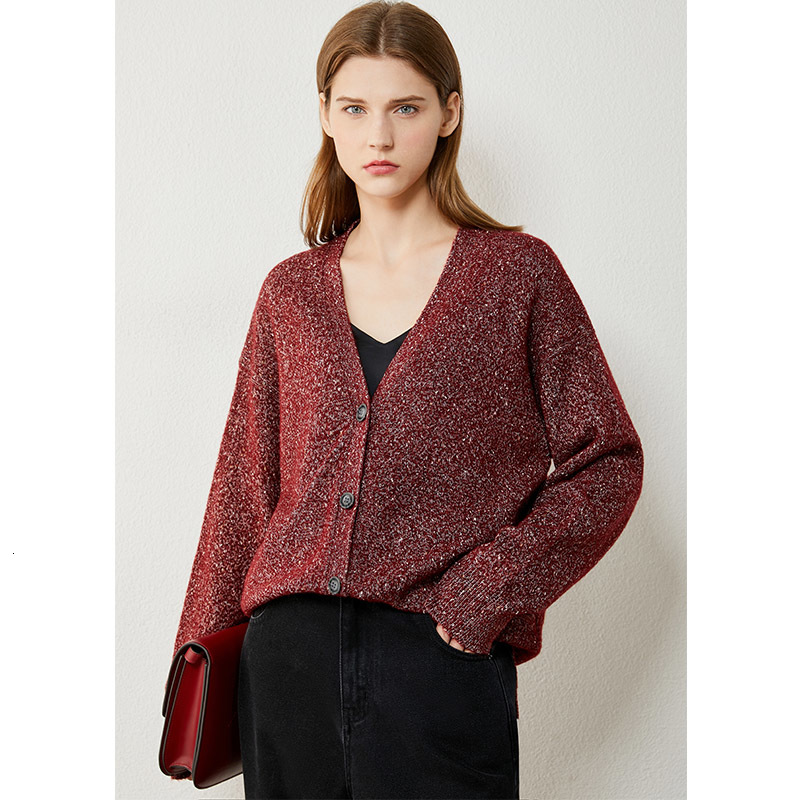 

women's jackets suÃ©ter minimalista outono inverno para mulheres, moda feminina, gola v, manga longa, cardigÃ£ solto, 12030481 52y1, Black;brown