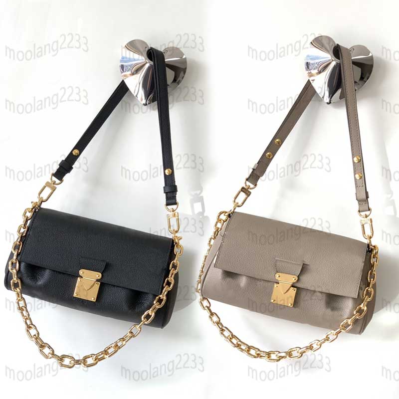 

2021 women designers shoulder bag two shoulder straps High Quality Soft grain pu leather crossbody bag fashion Lady's chain purse with Lock Totes M45836, Black
