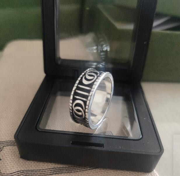 

Ancient family retro 925 Silver Stripe double ancient men's ring women's ring does not fade light luxury personality net red Valentine's Day Christmas gift