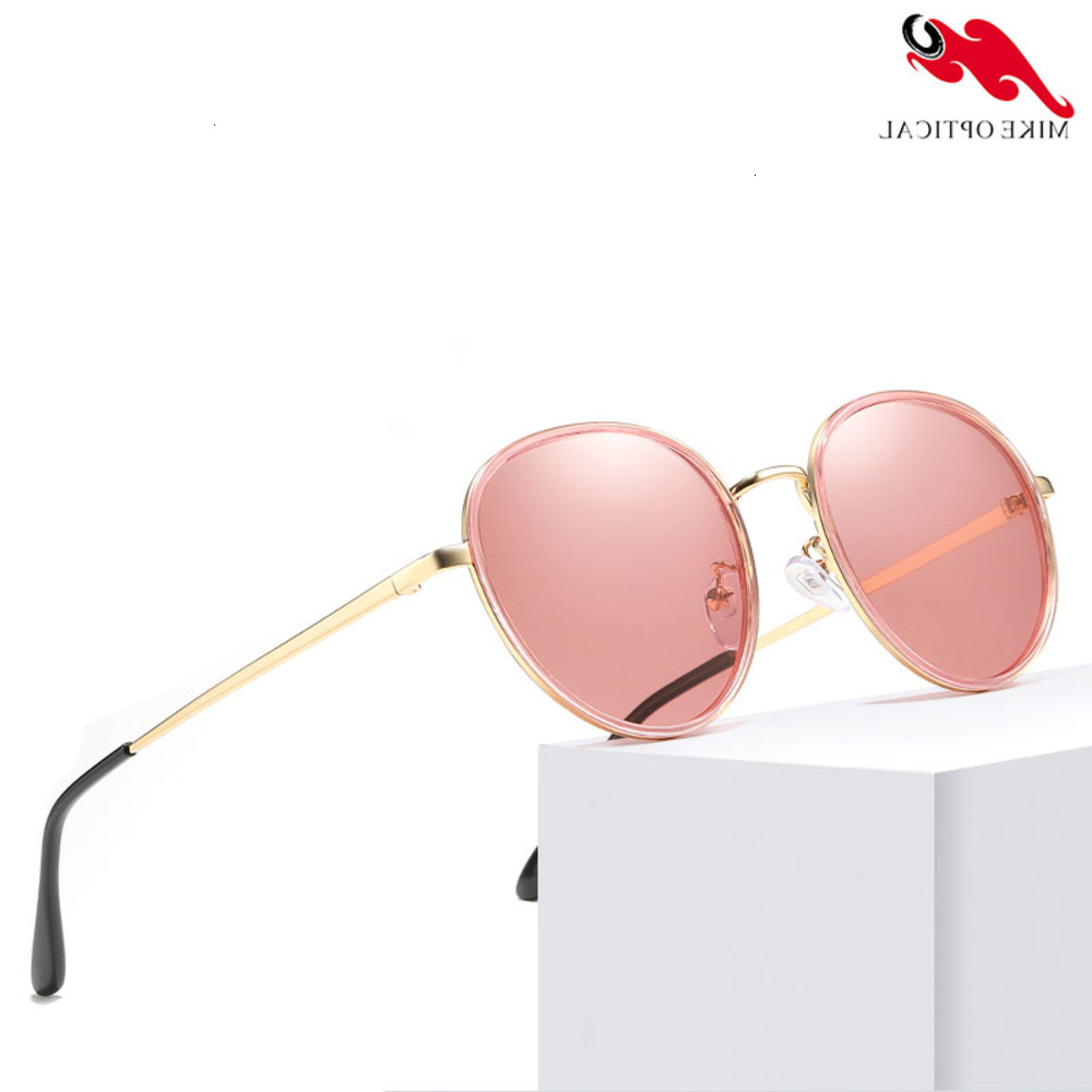 

Highend accessories High quality bt sell sun round frame metal polarized sunglass with degree women, Black