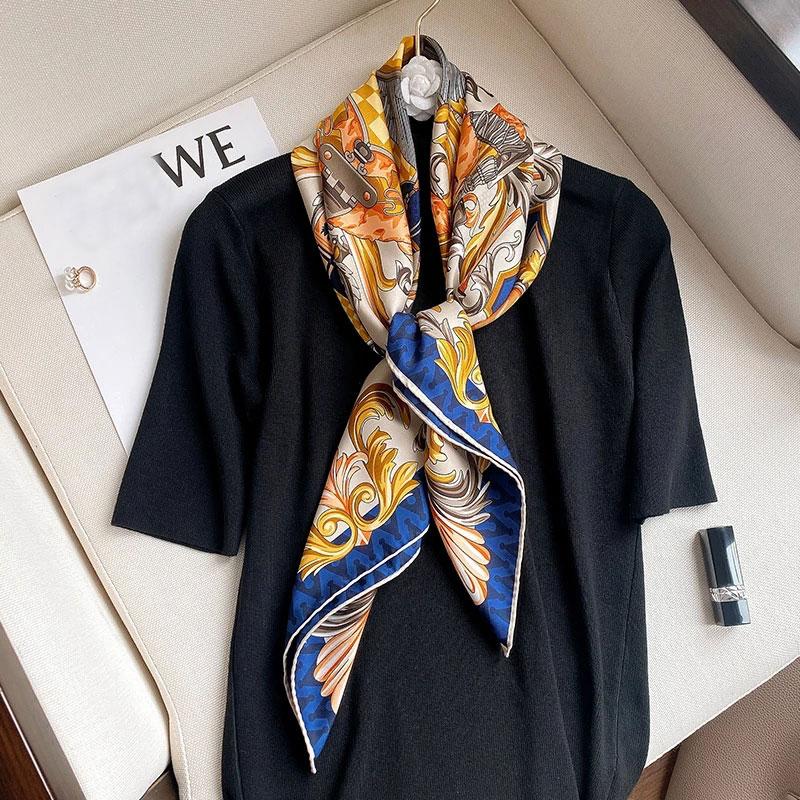 

Scarves Design 2021 Scarf Square Hijab Neck Foulard Twill Silk Large Kerchief Female Soft Headband Wraps Bandana Hijabs