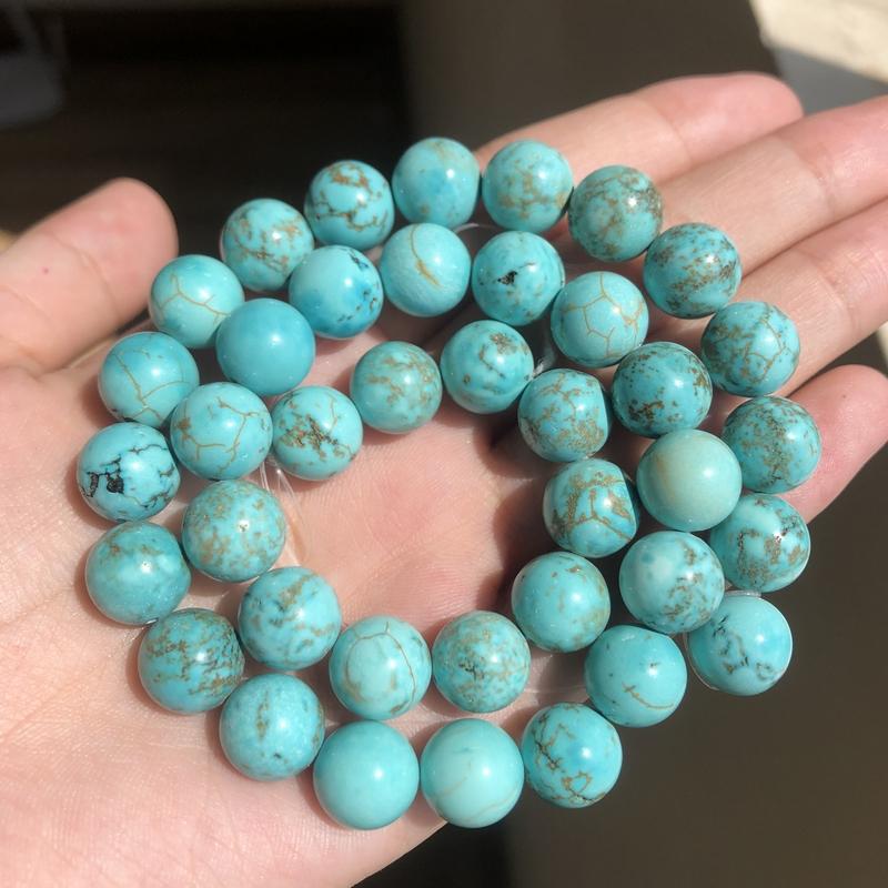 

Other 4 6 8mm 15inch Natural Stone Smooth Turquoise Beads Spacer Round Loose For Jewelry Making DIY Bracelet Necklace Wholesale