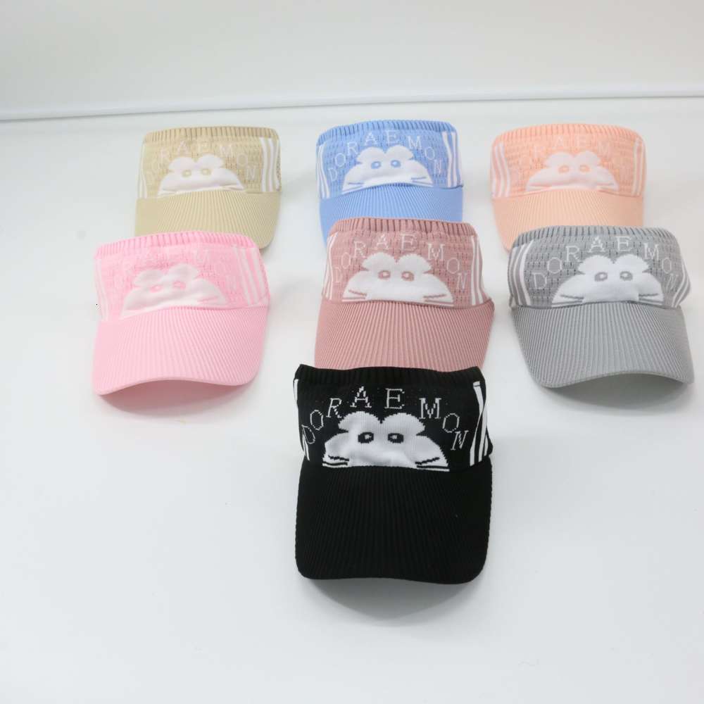 

Children's knitting hat spring and autumn lovely empty top 2-6 years old sun breathable Baseball Hat Baby children's, Yellow