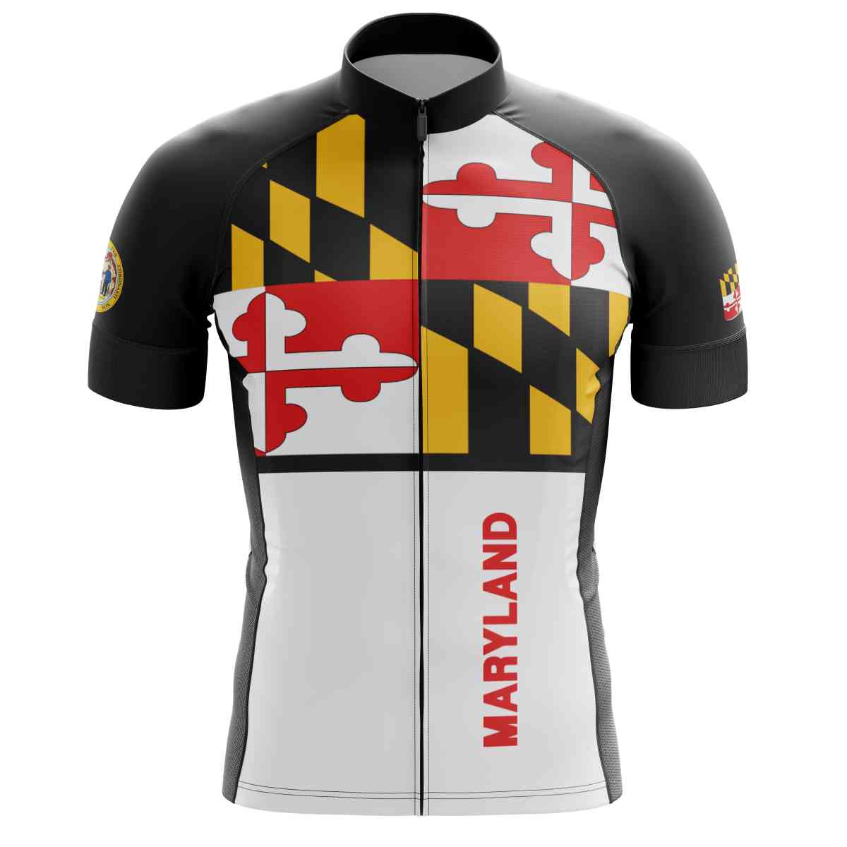 

HIRBGOD New Grid Print Cycling Short Sleeve Jersey for Maryland Bike Shirt Quick Dry Bicycle Clothing Maillot Ciclismo,TYZ306-01 X0503, White;black