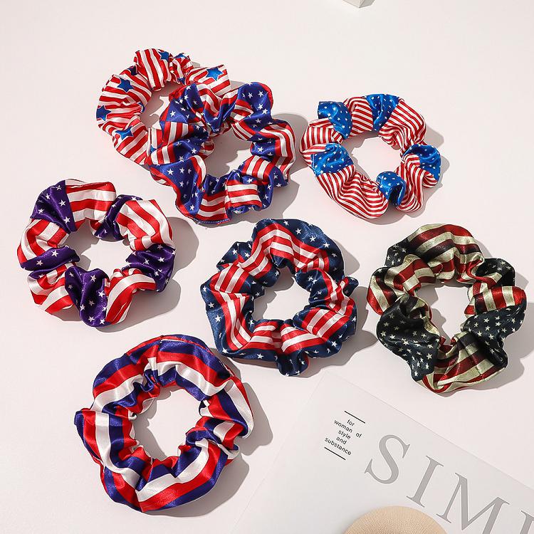 

Hair Accessory For Woman Girl Us Flag Independence Day Scrunchy 4th of july Elastic Ring Ponytail Holder Hairband Rubber Band Scrunchies, Mix colors or leave message pls