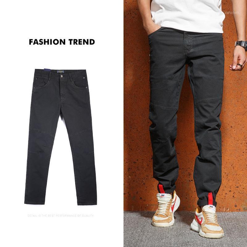 

Spring Autumn Men Cargo Pants City Fashion Brand Joggers Men's Slim Fit Business Casual Cotton Trousers Male, Black