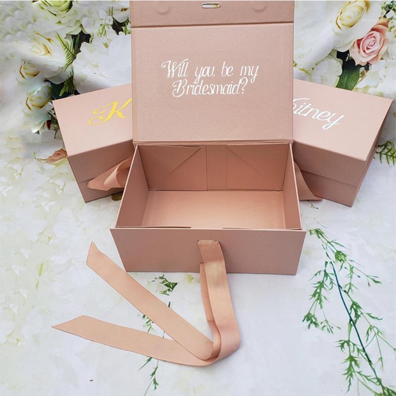 

Gift Wrap Eco-friendly 500pcs Customize Made Ribbon Folding Box Packing Clothes Underwear Magnet Closure Shirt Shoes Dress Packaging