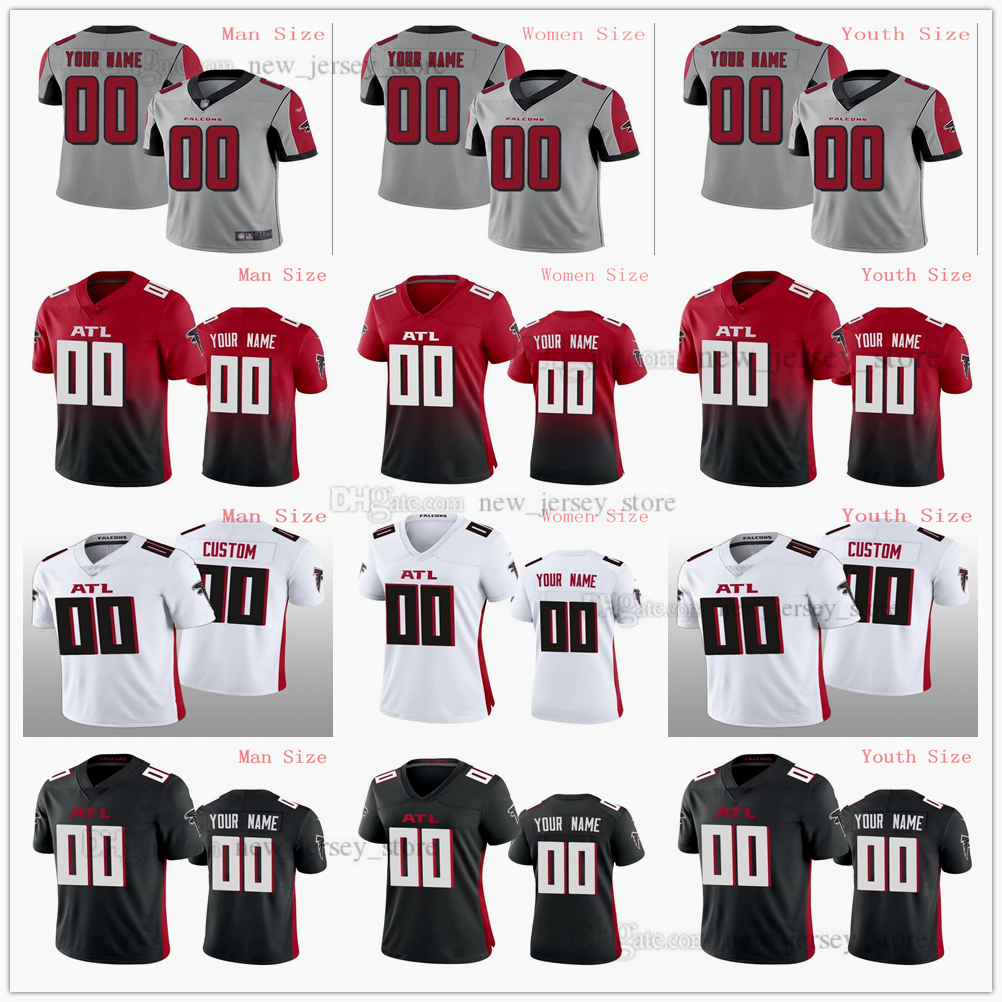 

Custom AtlantaFootballJersey Jerseys 2022 Mens Women Youth Kids Jersey Message any number name on the order Size S-4XL, Black;yellow