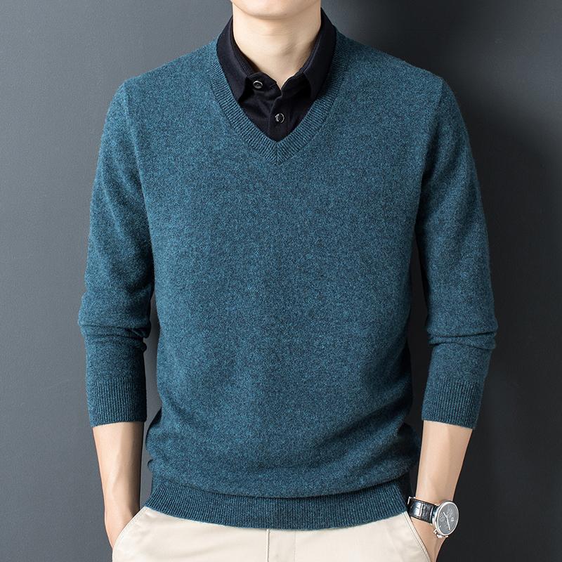 

Men's Sweaters Cashmere Winter Solid Color Pullover Sweater Shirt Collar Thickened Soft Waxy Casual, White;black